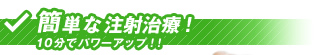 簡単な注射治療！ 10分でパワーアップ！！